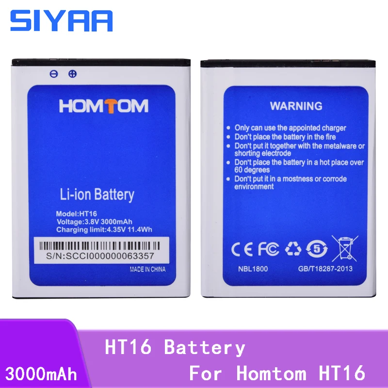 SIYAA телефона оригинальный аккумулятор Батарея ht16 для Homtom HT16 мобильный телефон 3 8 V