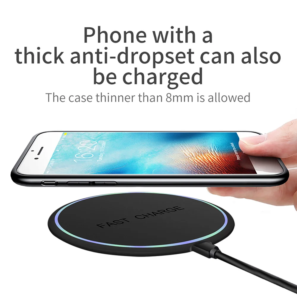 Беспроводное зарядное устройство FDGAO Qi для Apple iPhone 8 X XS Max XR Airpods 10 Вт Quick Charge 3 0 Pad