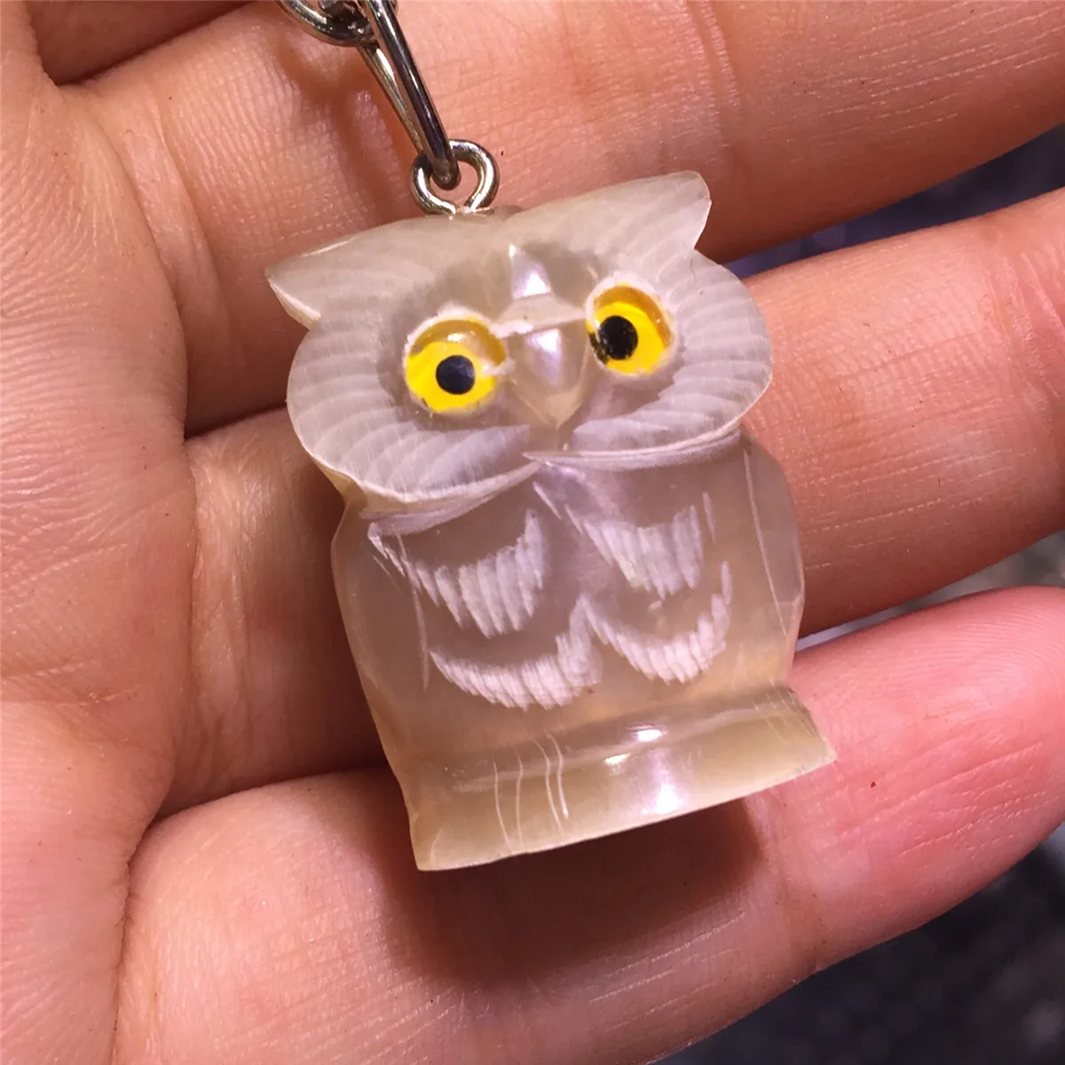 1 шт ручной резной милый маленький брелок для ключей в форме Совы хрустальные
