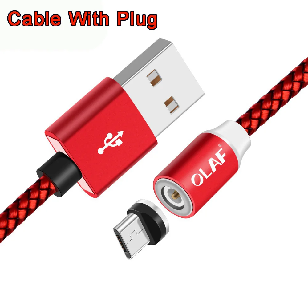 Red Cable Plug Магнитный кабель Олаф для iPhone Xs X 8 7 Plus, магнитное зарядное устройство, кабель Micro usb type C для Xiaomi samsung S9 S8 huawei mate 20 Pro - Цвет: Red Cable Plug