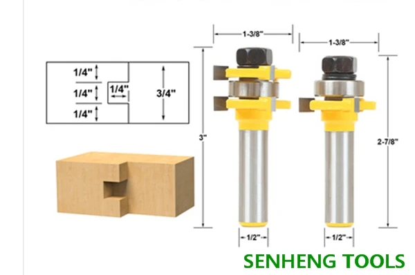 Деревообрабатывающие инструменты tennon типа 2 шт./компл. 1/2x1-3/8 T резаки для