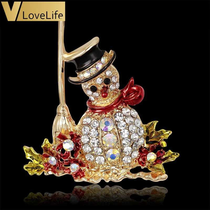 Эмалированный Снеговик Санта дерево брошь булавка рождественские подарки