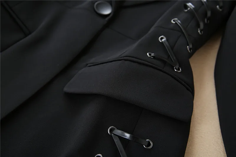 Модный бандажный Блейзер женская одежда европейский дизайн струн с ушками