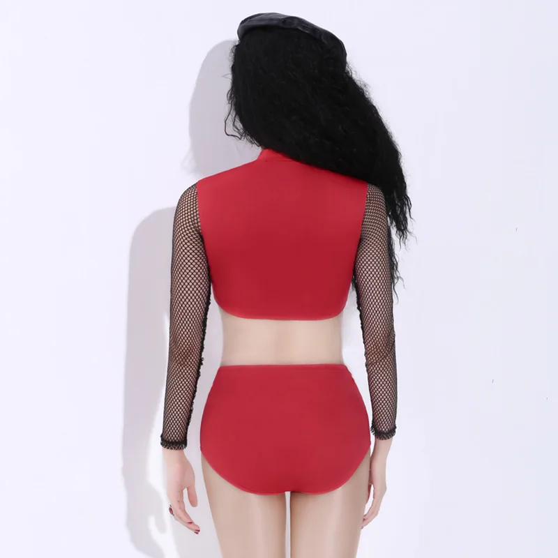 Красный рейв-одежда Женский Dj костюм женский сексуальный Roupa Feminina сценическая