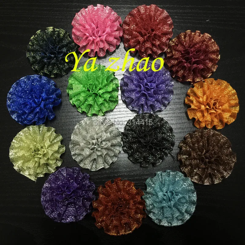 Блестящий цветок 2 3 дюйма в рулоне детский для волос 80 шт./Лот 16 видов цветов