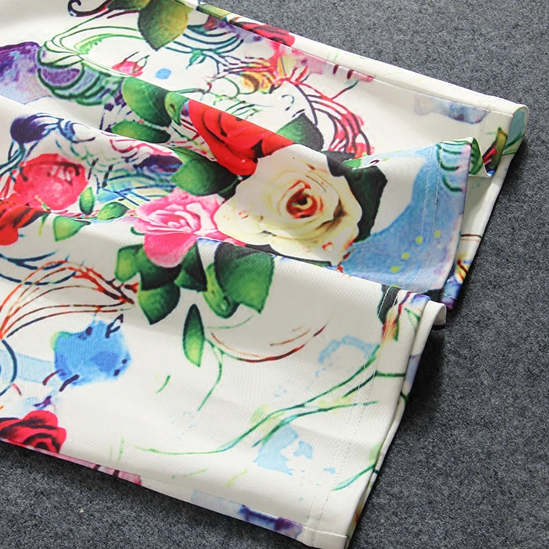 CR/Модная женская юбка карандаш из полиэстера с цветочным принтом и розами