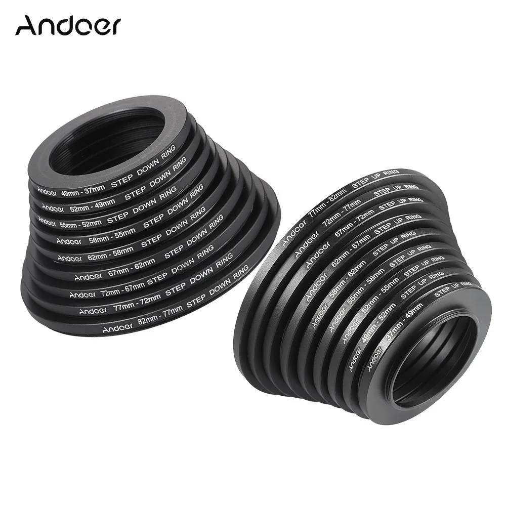 Комплект металлических переходных колец для объектива Andoer 18 шт.|adapter ring|filter adapter