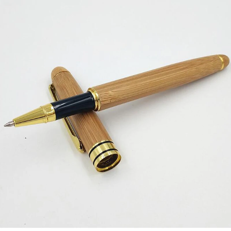 2018 Новая мода отличная бамбуковая шариковая ручка с золотым зажимом черная