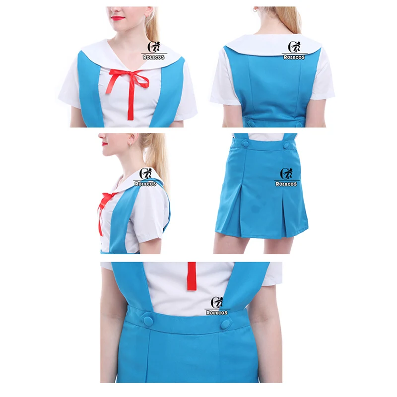 Аниме Косплей костюмы ROLECOS из ЭВА костюм Аянами Рей синяя школьная форма летние