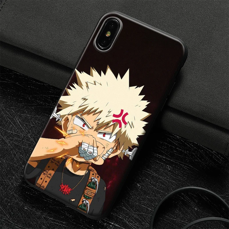 Katsuki Bakugo My Hero Academia Tempered Glass Soft Silicone Phone Case Shell For iPhone5 5s Se 6 6s 7 8 Plus X XR XS 11 PRO MAX | Мобильные
