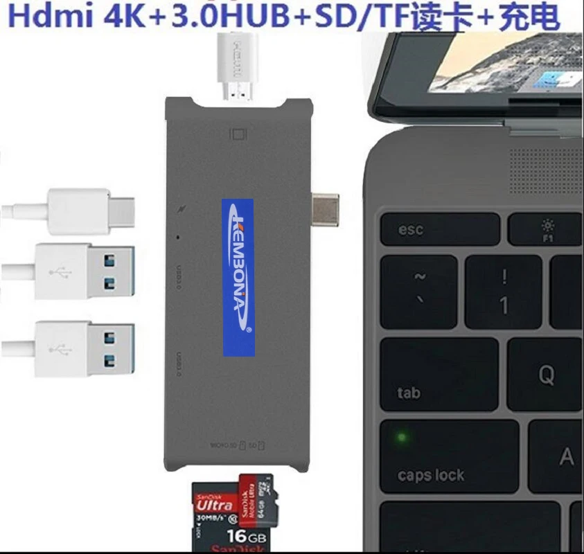 HDMI USB-адаптер KEMBONA с выходом 4K портами USB 3 0 слотами для SD-карт и Micro SD | Компьютеры