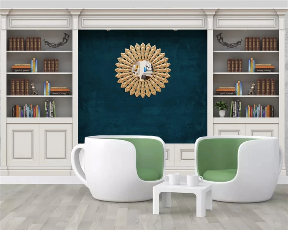 beibehang Customized papier peint modern minimalist stereo fashion bookshelf shelf TV background papel de parede 3d wallpaper |