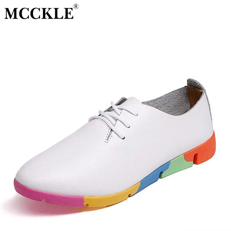 MCCKLE / Новые женские туфли ярких цветов на плоской подошве модная женская