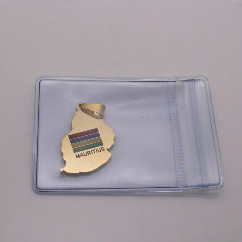 Mauritius карта флаг Маврикия Нержавеющая сталь ожерелье страна ювелирные изделия с