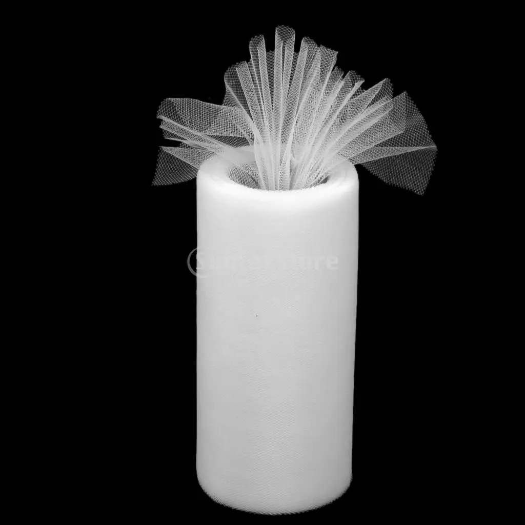 Тюль с катушкой для пачки Свадебный бант ткань банкетного декора 6 х25 ярдов белый