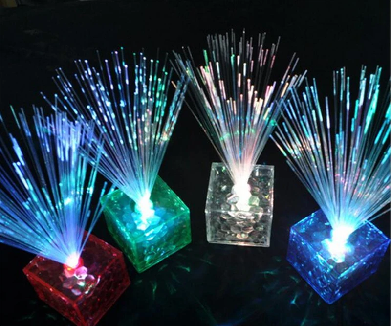 1 шт. 16 см волоконно оптическая Рождественская елка светодиодный кубик воды