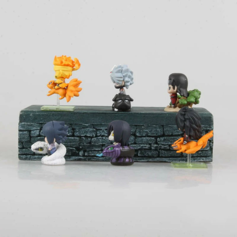 6pcs/set Pop Naruto Sasuke Uzumaki Kakashi Gaara Action With Mounts Figures Japan Anime Collections Gifts Toys | Игрушки и хобби
