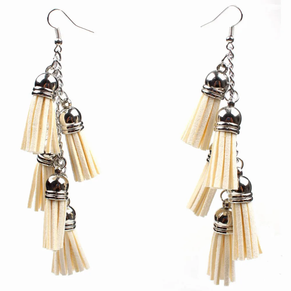 Клэр Цзинь замша ткань кисточки цинковый сплав женские Богемские серьги