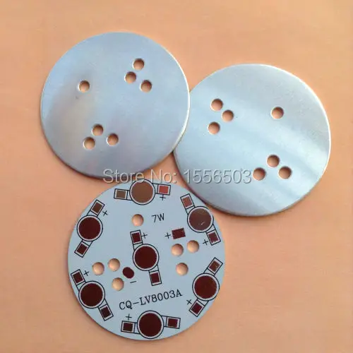 20 шт./лот светодиодная алюминиевая радиаторная пластина 7 Вт круглая 49 мм высокая