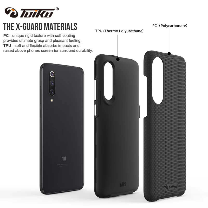 TOIKO X Guard 2 в 1 противоударный Прочный бронированный чехол для телефона для Xiaomi Mi 9 задняя крышка Жесткий ПК Мягкий ТПУ Бампер Защитный чехол Новинка