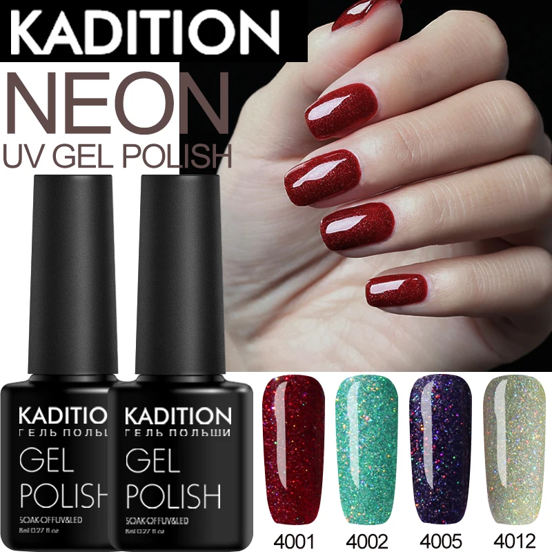 KADITION мерцающий Радужный гель Lucky Neon 3 шт. Ультрафиолетовый для ногтей Lak