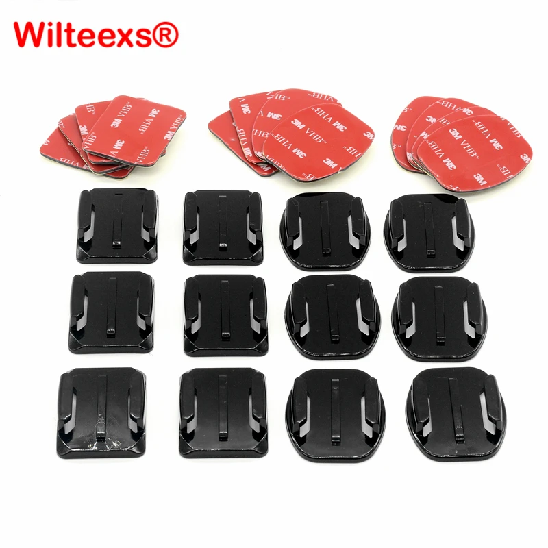 WILTEEX 12 шт./компл. аксессуары для шлема 6 шт. изогнутые + плоские клейкие крепления 3