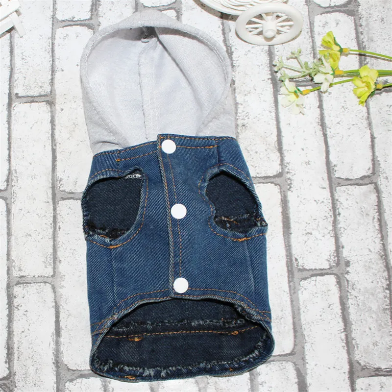 Fashion Dog Clothes Denim Retro Vest And Jeans Tactic Pet Bichon Autumn Winter Cat Coat Jacket |