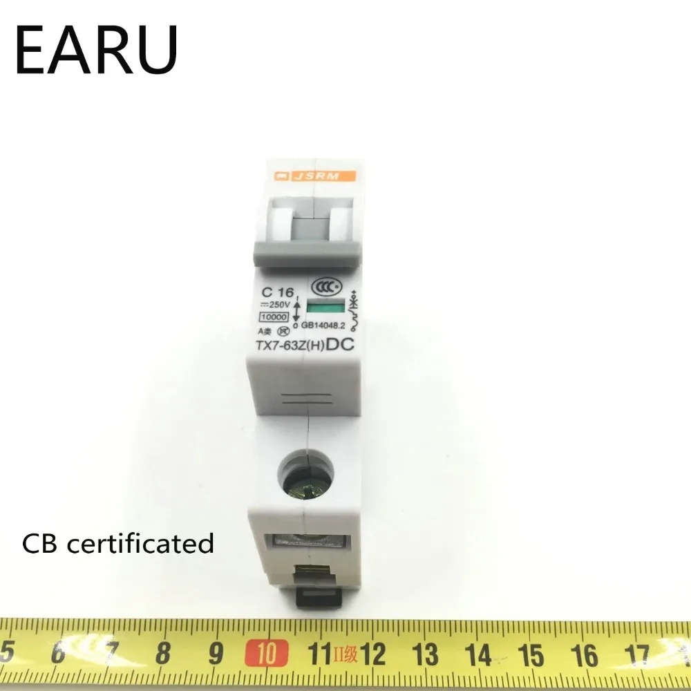 1P 1A DC 250V Автоматический выключатель MCB для PV Солнечной фотогальванической