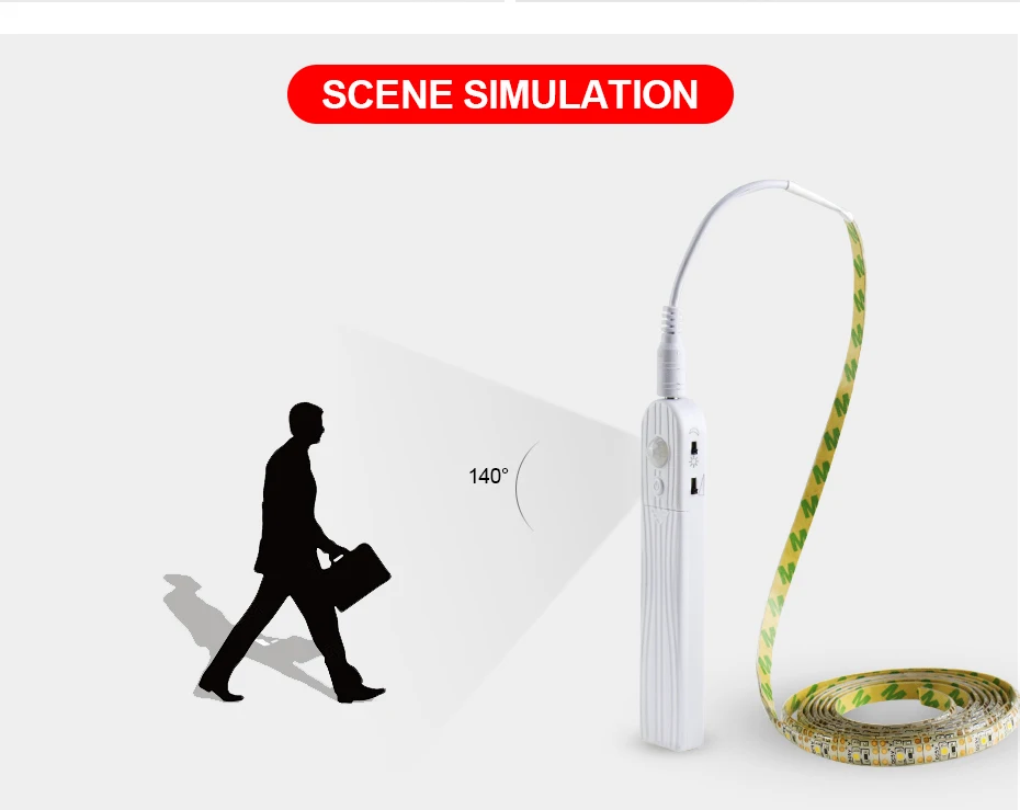 Гибкий светодиодный светильник 2835SMD USB, водонепроницаемый IP65 датчик движения, светодиодный ленточный светильник s 1 м/2 м/3 м, 60 светодиодов/м, светодиодная лента