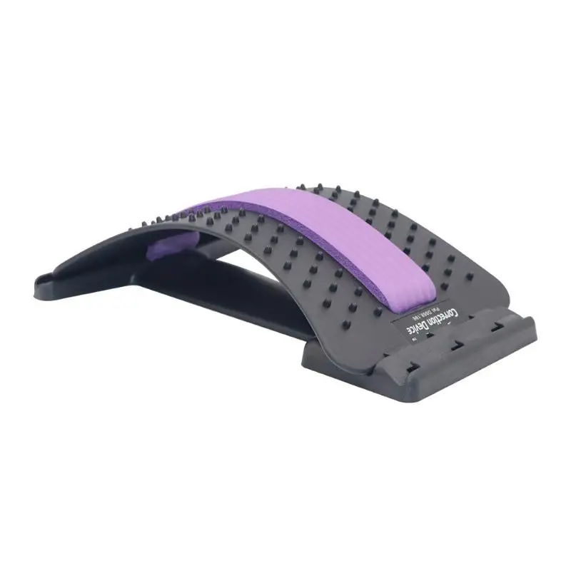 Black Purple Массажная доска для спины устройства для растяжения шеи грыжа позвоночника Тяговый пресс для талии шеи расслабляющий мате облегчение боли Lombard дисковая поддержка - Цвет: Black Purple