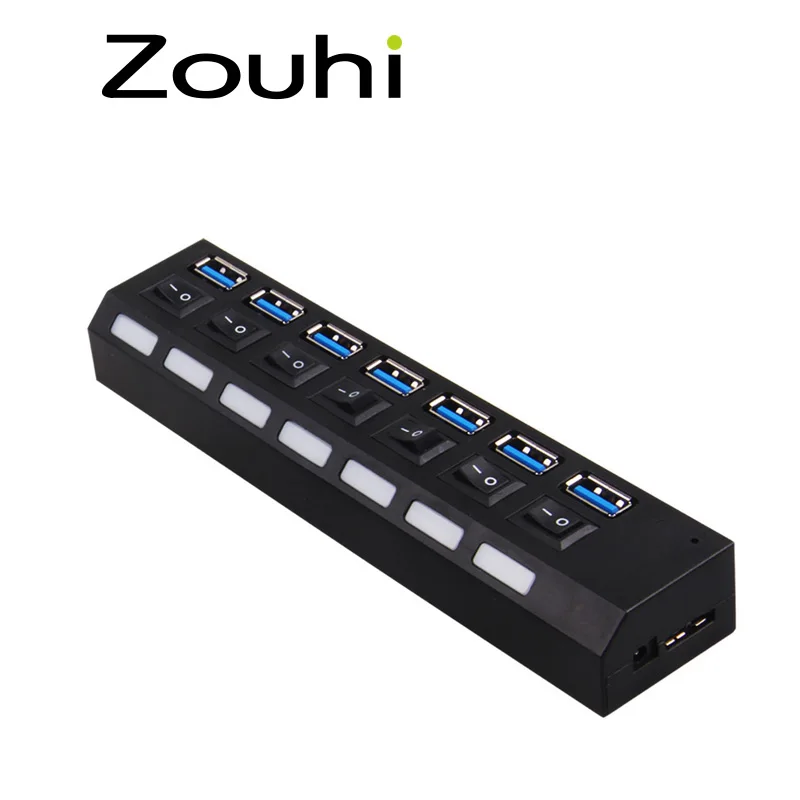 Высокоскоростной концентратор USB 3 0 5 Гбит/с 7 портов с переключателем питания
