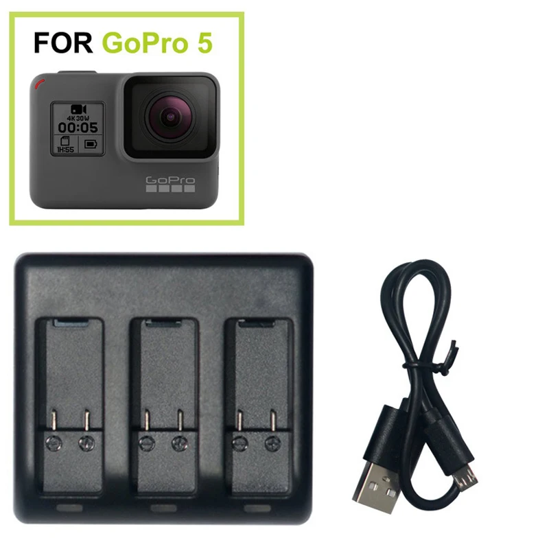 Зарядное устройство Hero7 AHDBT-501 Hero6 hero5 Type-C/3-полосное USB зарядное для Gopro Hero 5 hero 6