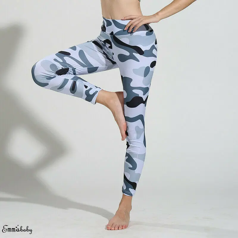 Женская спортивная одежда 3-XL женские камуфляжные эластичные узкие брюки для