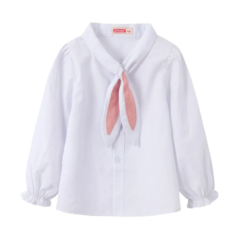 

baby girl long sleeve shirt Small stand collar lace cotton bottoming shirt Spring and evening wear for 1-8Yrs
