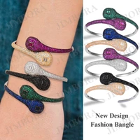 trendy slim bracelet indian women aperture bracelet cubic zirconia inlaid bracelets bangles fashion jewelry for women girls