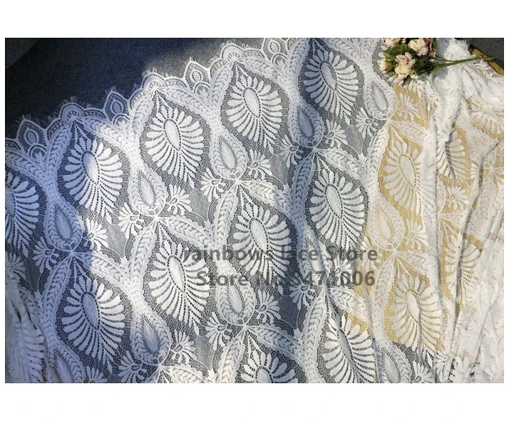 3 м/лот черно-белая Удобная кружевная ткань с ресничками сделай сам для