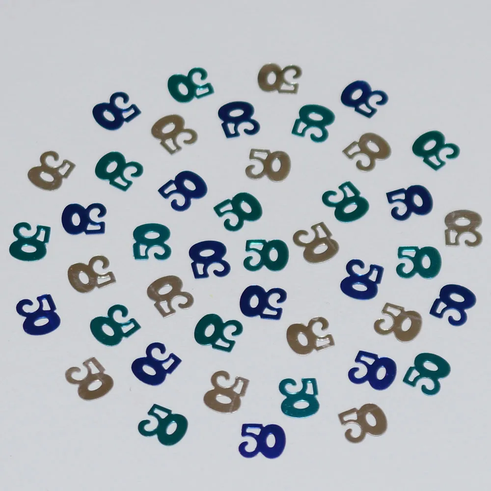 15 г женские мужские и цифры цифровой возраст 50 лет посыпать конфетти металлик для