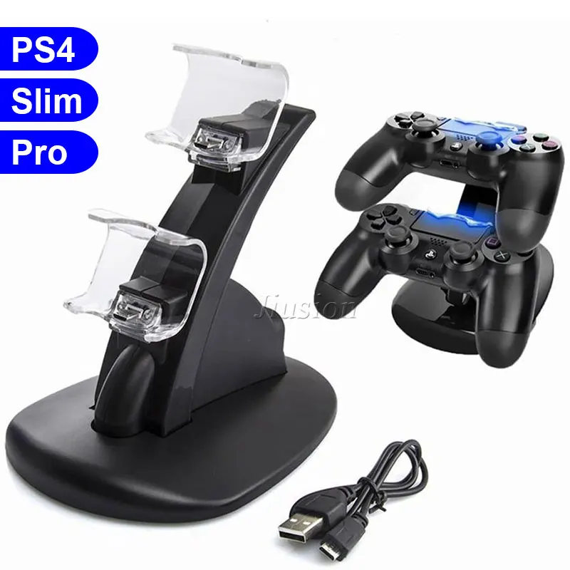 Для PS4 двойное зарядное устройство подставка с 2 светодиодами Micro USB зарядная док