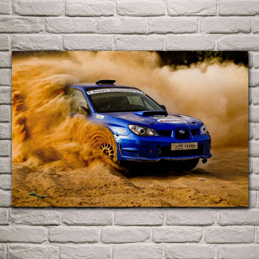 

Car Sports desert Rally racing motor vehicle artwork fabric posters on the wall picture home art living room decoration KG149