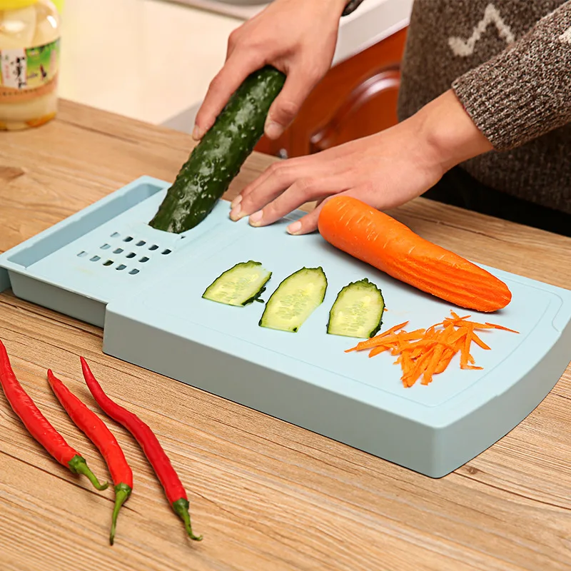 Кухонная разделочная доска с овощерезкой слайсер разделочный блок для фруктов и