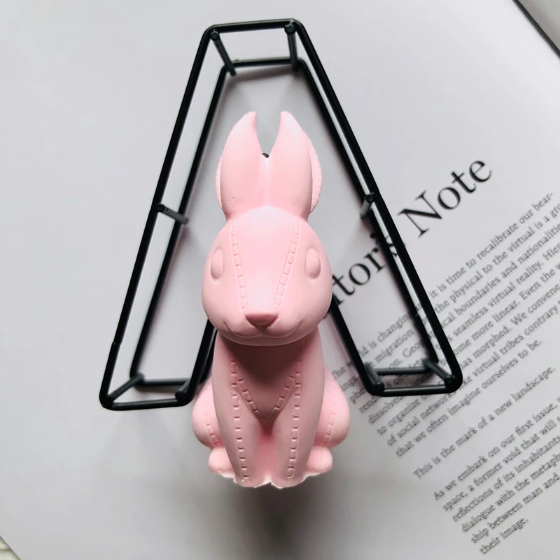 Бетон силиконовые формы 3D Кролик глина плесень подходит для гипса цемента ремесла кролик свечи формы украшения