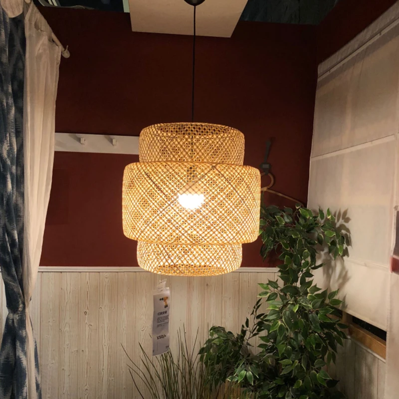 安い 新竹ペンダントランプ現代ランタン作業ハンドニットクラフトペンダントライトシンプルなパーラー研究ホテルペンダント照明PA0192