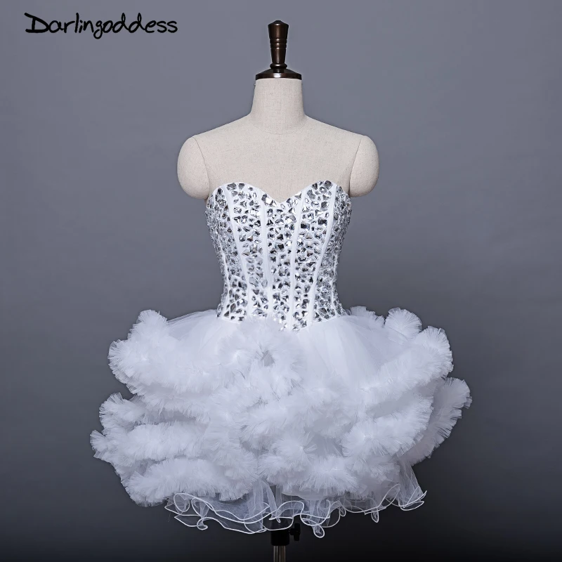 Элегантные Короткие Мини коктейльные платья 2017 плюс размер со стразами