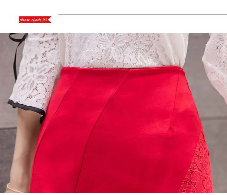 Plus Size Lace Skirt Women New Korean Fashion High waist Long Mermaid Skirts Stretch Slim Elegant Pencil Skirts