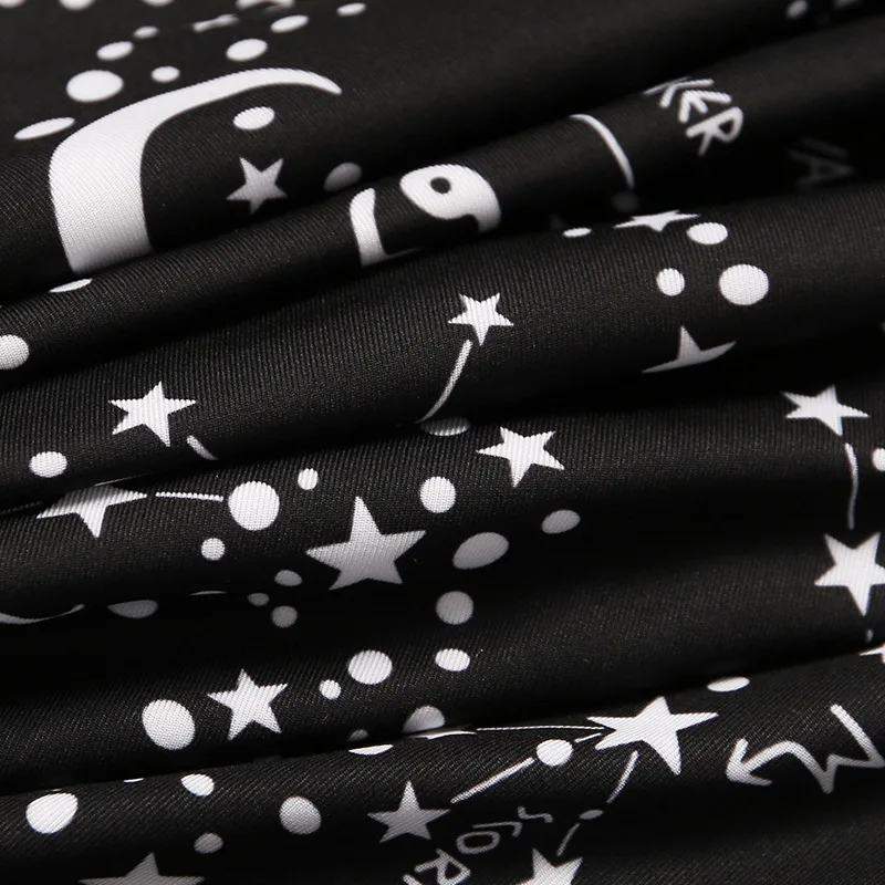 Женское винтажное мини платье майка в стиле панк черное облегающее с принтом