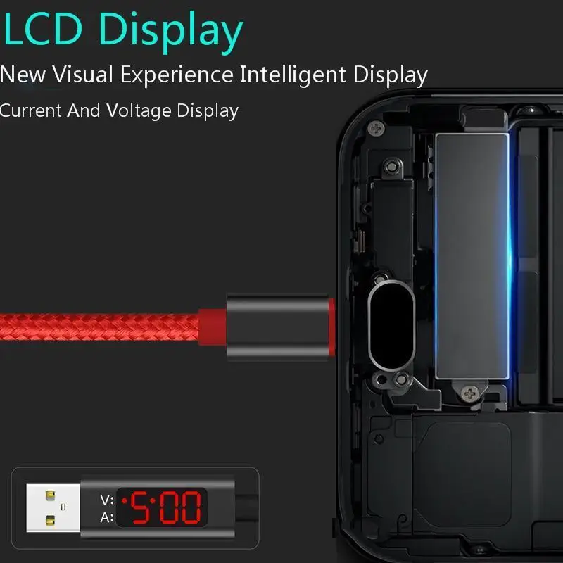 SeenDa USB Type C телефонный кабель для iPhone Huawei Samsung Быстрая зарядка со светодиодным
