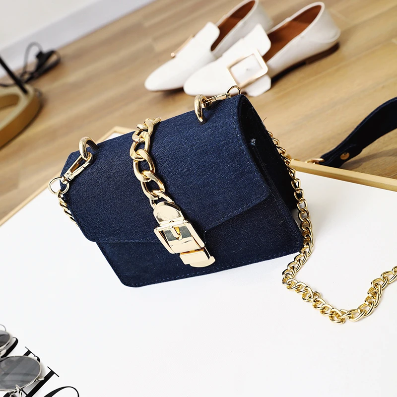 Роскошные дизайнерские джинсы маленькие сумки женские джинсовые цепи Crossbody для