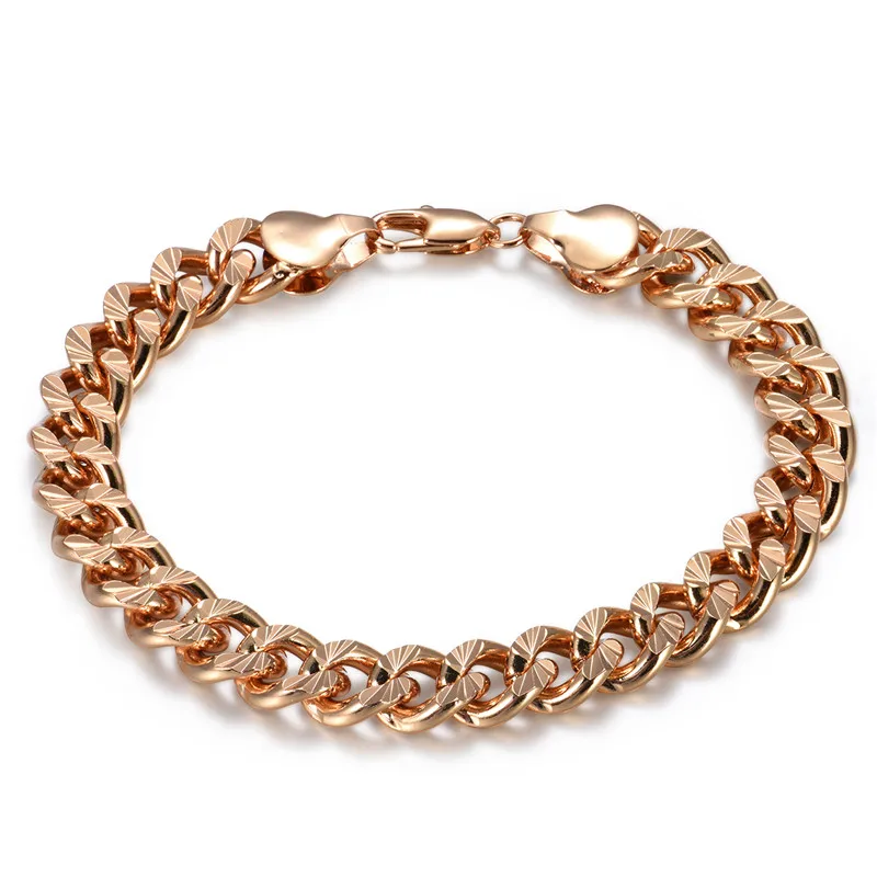 GULICX Trendy Rose Gold Color Women and Men Bracelets Stainless Steel Chain &amp Link Unisex Statement Jewelry GLBL051a |