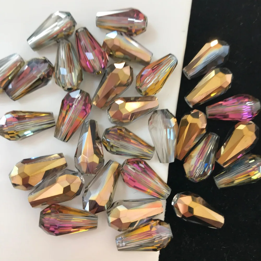 50pcs 8x16mm Drop Bicone Austria Crystal beads Charm loose spacer Beads DIY Earrings necklace hadicraft bracelet jewelry | Дом и сад