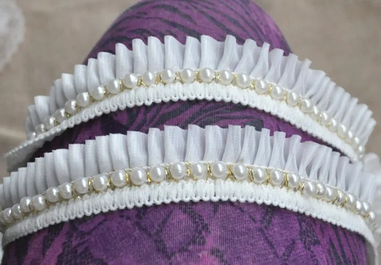 5 ярдов/партия белая шифоновая кружевная отделка из бисера сделай сам аксессуары